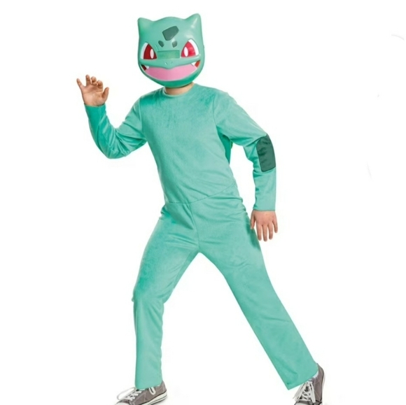 NWT Large Pokemon Bulbasaur Halloween Costume Jumpsuit Large 10/12 - Picture 1 of 8